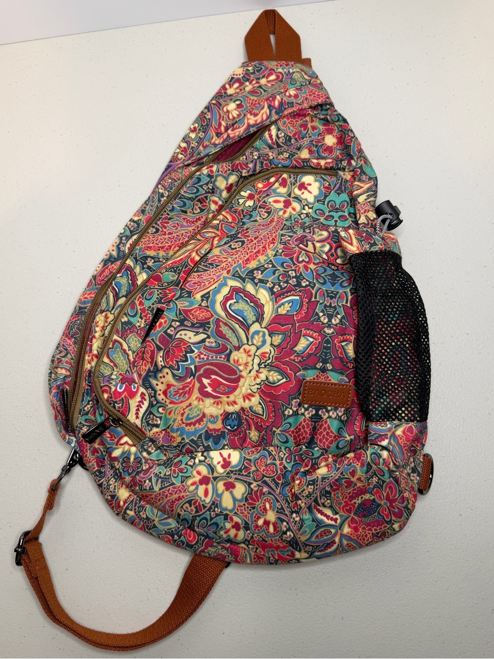 NWOT Baosha Paisley Floral Sling Bag Crossbody Backpack